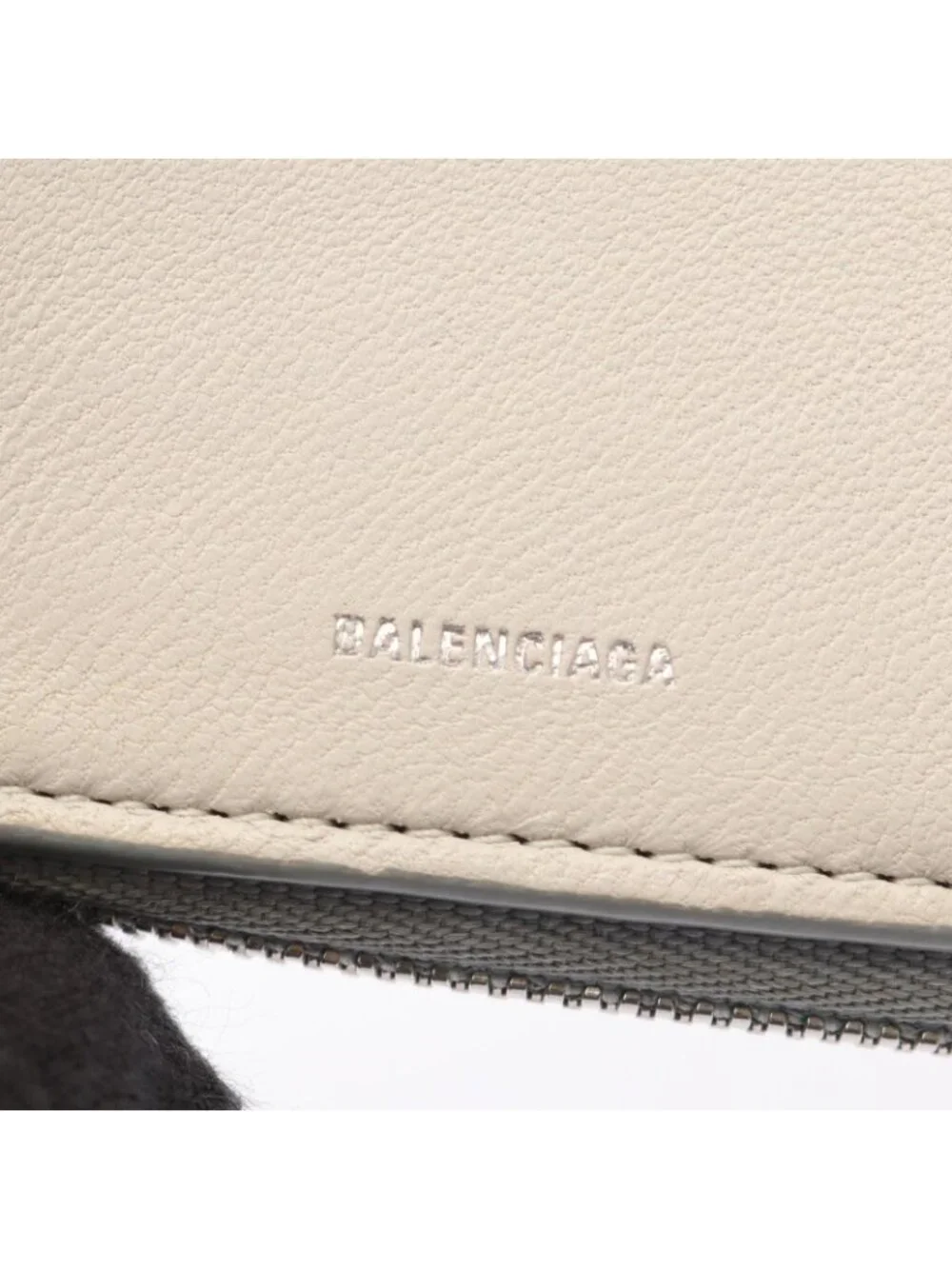 Balenciaga Trifold Wallet Envelope Gray Leather Compact